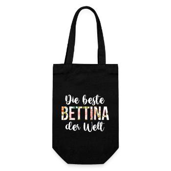 Bettina - Geschenkbeutel für Flaschen - Schwarz - Vorne