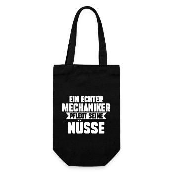 KFZ Mechaniker Automechaniker Auto Schrauber - Geschenkbeutel für Flaschen - Schwarz - Vorne