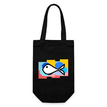 SARDINE. FISCH. APRILSCHERZ. OSTERN. MEER - Geschenkbeutel für Flaschen - Schwarz - Vorne