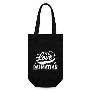 I love dalmatian - Geschenkbeutel für Flaschen - Schwarz - Vorne