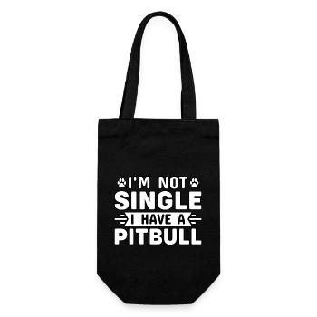 I'm not single I have a pitbull - Gift Bag for Bottles - black - Front