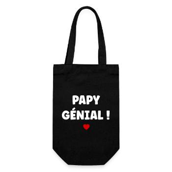 papy génial - Sac à bouteille - noir - Devant