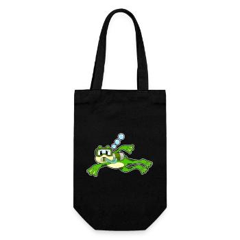 Frosch Taucher Schwimmbrille Tauchen - Geschenkbeutel für Flaschen - Schwarz - Vorne