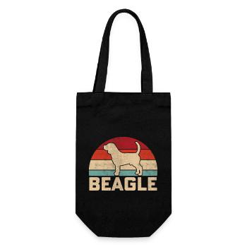 Beagle Retro - Geschenkbeutel für Flaschen - Schwarz - Vorne