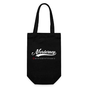 Insel Norderney Koordinaten - Geschenkbeutel für Flaschen - Schwarz - Vorne
