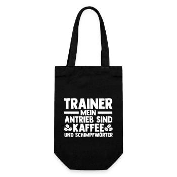 Kaffee Sportmannschaft Trainer - Geschenkbeutel für Flaschen - Schwarz - Vorne