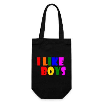 I like boys - Gift Bag for Bottles - black - Front