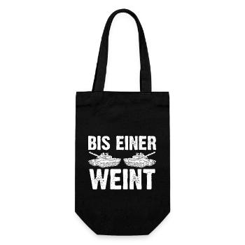 Panzerfahrer Soldat Panzer - Geschenkbeutel für Flaschen - Schwarz - Vorne