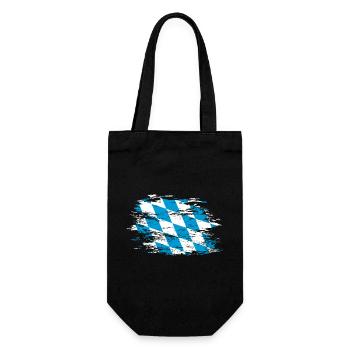 Bayern Flagge used - Geschenkbeutel für Flaschen - Schwarz - Vorne