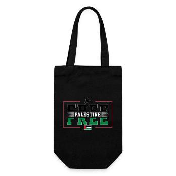 Free Palestine - Geschenkbeutel für Flaschen - Schwarz - Vorne