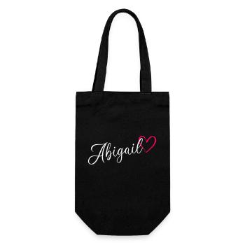Abigail Name Vorname Herz Pink - Geschenkbeutel für Flaschen - Schwarz - Vorne