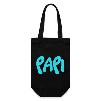 PAPY. FÊTE DES PÈRES. BONNE FÊTE PAPY. JE T'AIME. - Sac à bouteille - noir - Devant