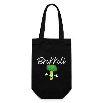 Brokkoli - Geschenkbeutel für Flaschen - Schwarz - Vorne