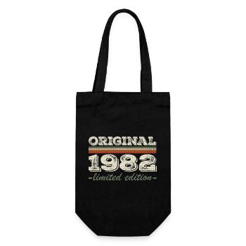 Legende seit 1982 Geboren 1982 Geburtstag 1982 - Geschenkbeutel für Flaschen - Schwarz - Vorne