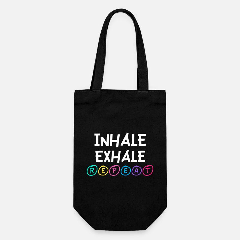Inhale Exhale Repeat - Gift Bag for Bottles - black