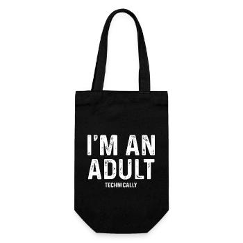 I'm an Adult Technically Funny 18th Birthday Gift - Gift Bag for Bottles - black - Front