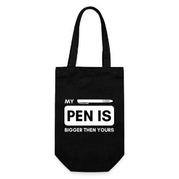 My Pen is bigger then yours! Penis funny saying - Gift Bag for Bottles - black - Front
