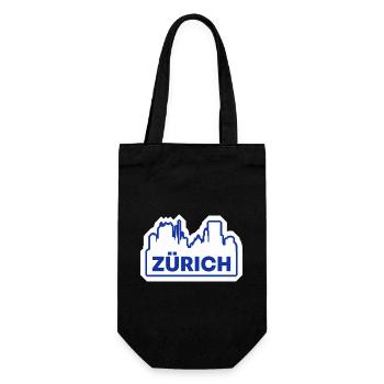 Zurich Skyline Logo Print - Gift Bag for Bottles - black - Front