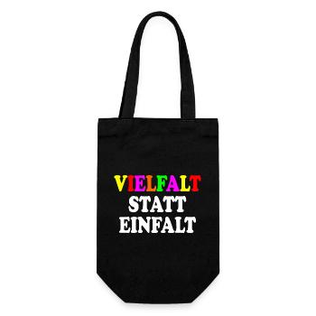 vielfalt statt einfalt - Geschenkbeutel für Flaschen - Schwarz - Vorne