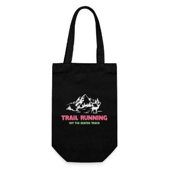Trailrunning - abseits der ausgetretenen Pfade - Geschenkbeutel für Flaschen - Schwarz - Vorne