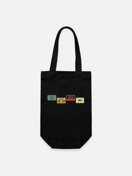 Cassette rétro vintage - Sac à bouteille - noir