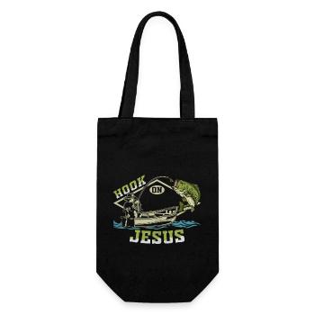 Hook on Jesus - Gift Bag for Bottles - black - Front