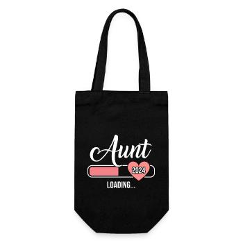Aunt 2024 loading bar for soon to be auntie - Gift Bag for Bottles - black - Front