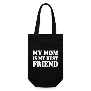 my mom is my best friend - Geschenkbeutel für Flaschen - Schwarz - Vorne