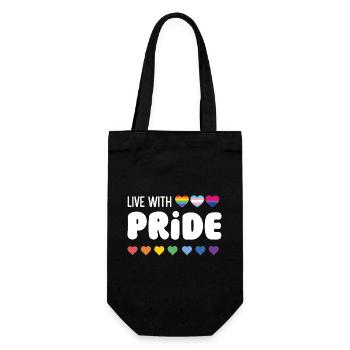 Mois de la fierté LGBTQ - Vivre avec la fierté - Sac à bouteille - noir - Devant