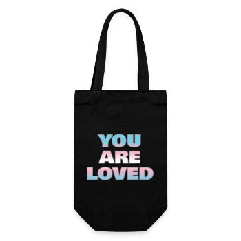 You are loved - Gift Bag for Bottles - black - Front