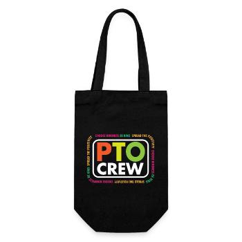 PTO Crew School Volunteer Parent Teacher - Geschenkbeutel für Flaschen - Schwarz - Vorne