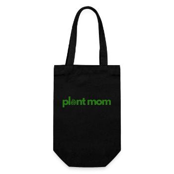 Plant mom - Geschenkbeutel für Flaschen - Schwarz - Vorne