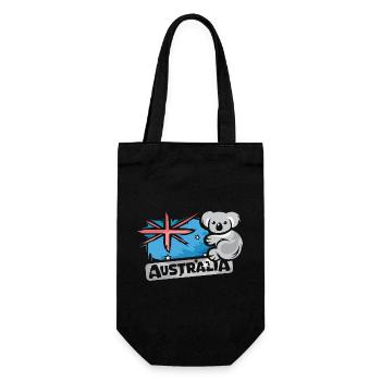 Australien Koala Comic Bär Natur Tier Logo Cartoon - Geschenkbeutel für Flaschen - Schwarz - Vorne