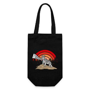 Zwergschnauzer Hund Schnauzer - Geschenkbeutel für Flaschen - Schwarz - Vorne