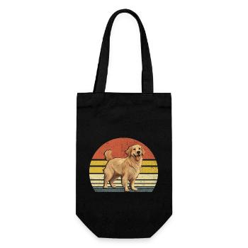 Retro Vintage Golden Retriever GR Dog Golden Retri - Gift Bag for Bottles - black - Front