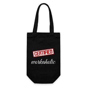 Arbeitssüchtiger - Geschenkbeutel für Flaschen - Schwarz - Vorne