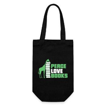 Reading Books Book Giraffe - Gift Bag for Bottles - black - Front