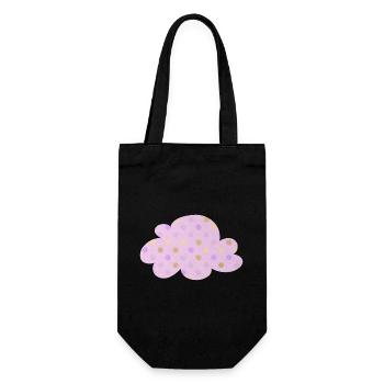 Wolke Punkte Dots Kinderzimmer Wetter rosa Mädchen - Geschenkbeutel für Flaschen - Schwarz - Vorne