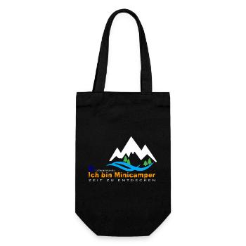 Minicamper Bergwanderer Motiv - Geschenkbeutel für Flaschen - Schwarz - Vorne