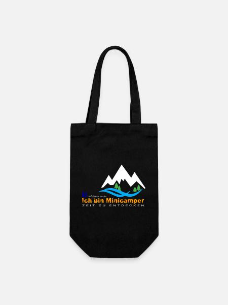 Minicamper Bergwanderer Motiv - Geschenkbeutel für Flaschen - Schwarz
