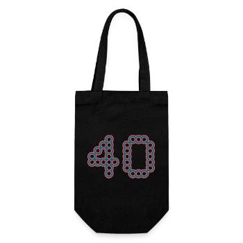 40. 40 ANS. 40e ANNIVERSAIRE. ANNIVERSAIRE 40 ANS. - Sac à bouteille - noir - Devant