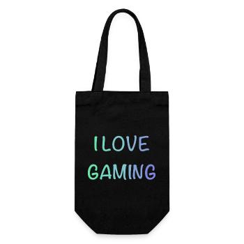 I Love Gaming - Gift Bag for Bottles - black - Front