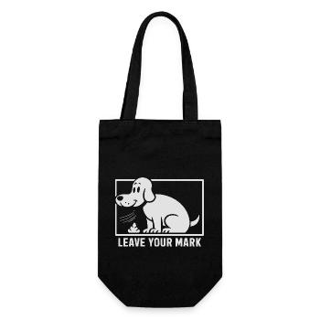 Leave Your Mark Hund Hundhaufen für einen - Geschenkbeutel für Flaschen - Schwarz - Vorne