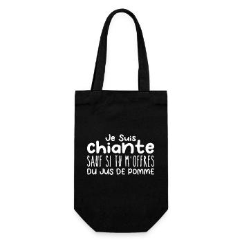 Woman who loves Apple Juice. Funny Design Humor - Gift Bag for Bottles - black - Front