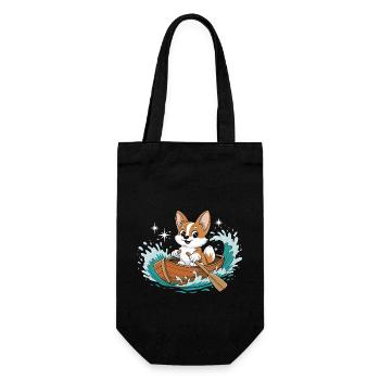 A Corgi Boating Paddle Boat - Gift Bag for Bottles - black - Front