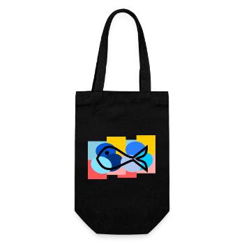 POISSON. SARDINE. POISSON D'AVRIL. MER. OCÉAN - Sac à bouteille - noir - Devant