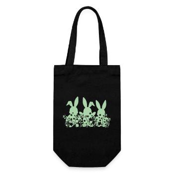 Lapins Fleurs de Pâques - Sac à bouteille - noir - Devant