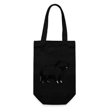 Capybara - Autocollant Animal Mignon - Sac à bouteille - noir - Devant