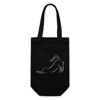 Dessin au trait de chat - Sac à bouteille - noir - Devant
