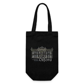 Oxford, Handzeichnung Clarendon-Gebäude, England - Geschenkbeutel für Flaschen - Schwarz - Vorne